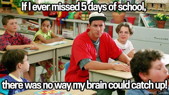 PandS_quotes's tweet photo. "If I ever missed 5 days of school, there was no way my brain could catch up!" @SebastianComedy #EP253 https://t.co/JPglbFLWCB