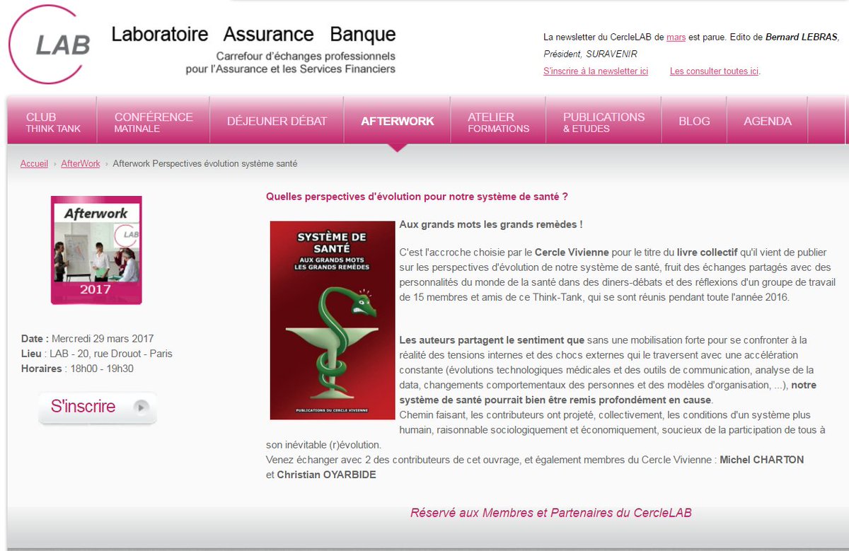#MichelCharton et @coyarbide présentent notre ouvrage sur l'évolution du système de santé le 29 mars au @CercleLAB goo.gl/w4Ir7H