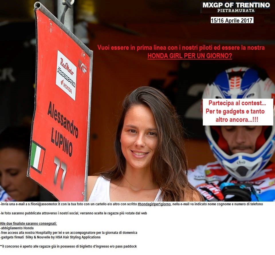 assomotor_team's tweet photo. Vuoi essere la nostra HONDA GIRL in occasione del GP OF TRENTINO ??
#hondagirlper1giorno #assomotor #honda #redmoto https://t.co/n7nHAsL0ej