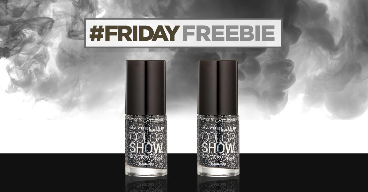 #FridayFreebie - 2 Pack of Maybelline Black Dust Nail Lacquer! Enter here for a chance to win our giveaway: woobox.com/itak9n