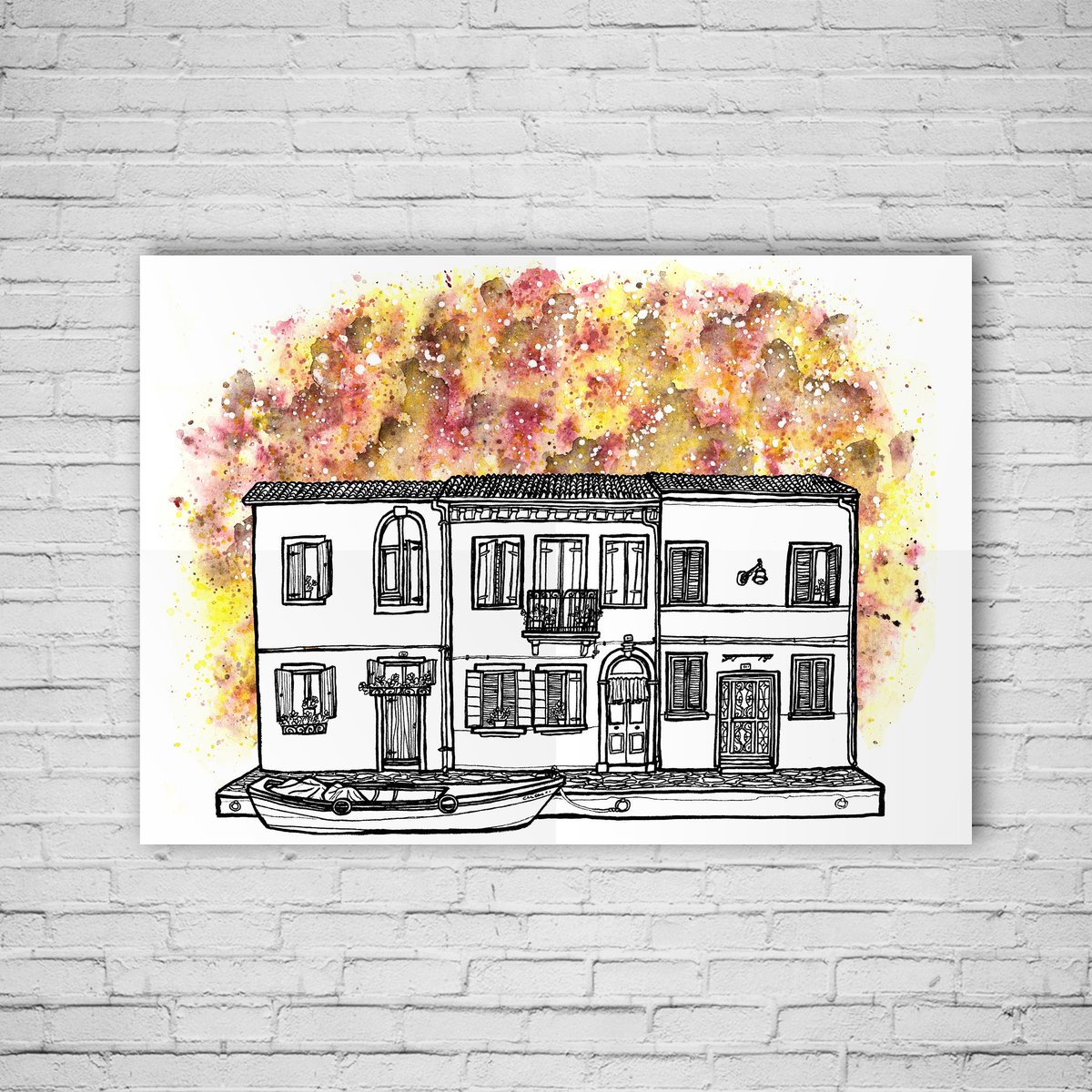 Studio324's tweet photo. Another #illustration ready+available as #artprints on #Society6 (#Studio324). #designthinking #colorfulcity #Burano #art #Italy #homedecor https://t.co/ilOsrzZ4At