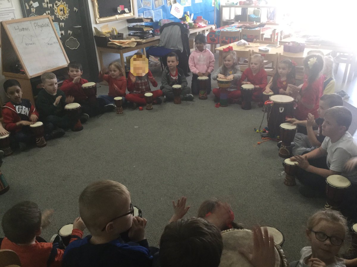 CroxtethPrimary's tweet photo. We've been learning about Africa in Phase 1, we all played a beat on our own drum! https://t.co/N2eJGiohTo