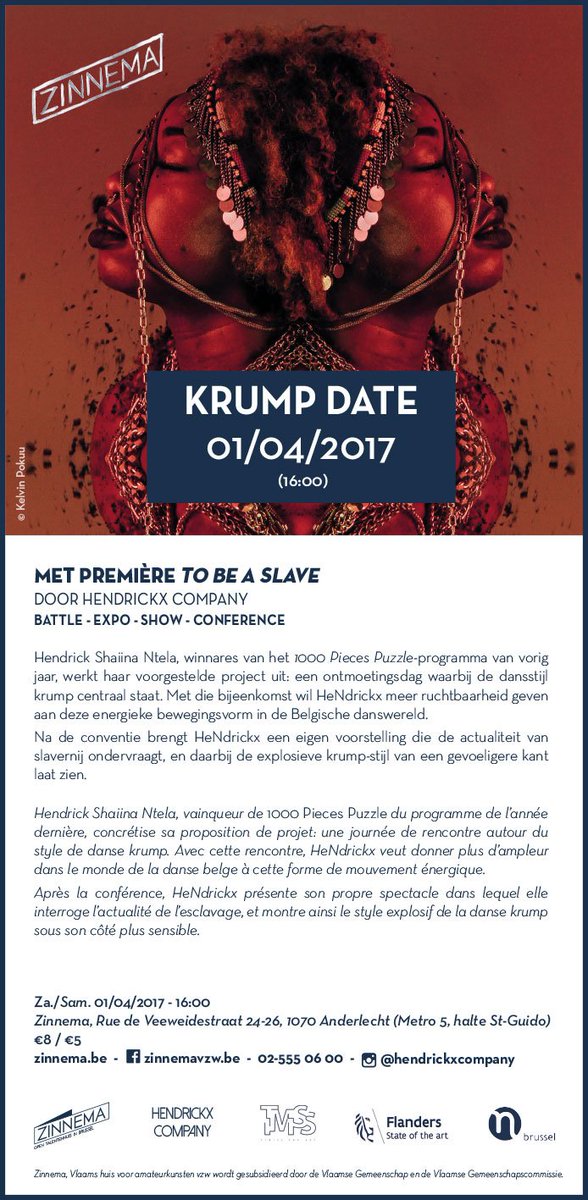 Next week Saturday 01/04/17 KRUMP DATE @ Zinnema.
Battle, show, conference &amp; expo about the explosive dance KRUMP!!
facebook.com/events/1311618…