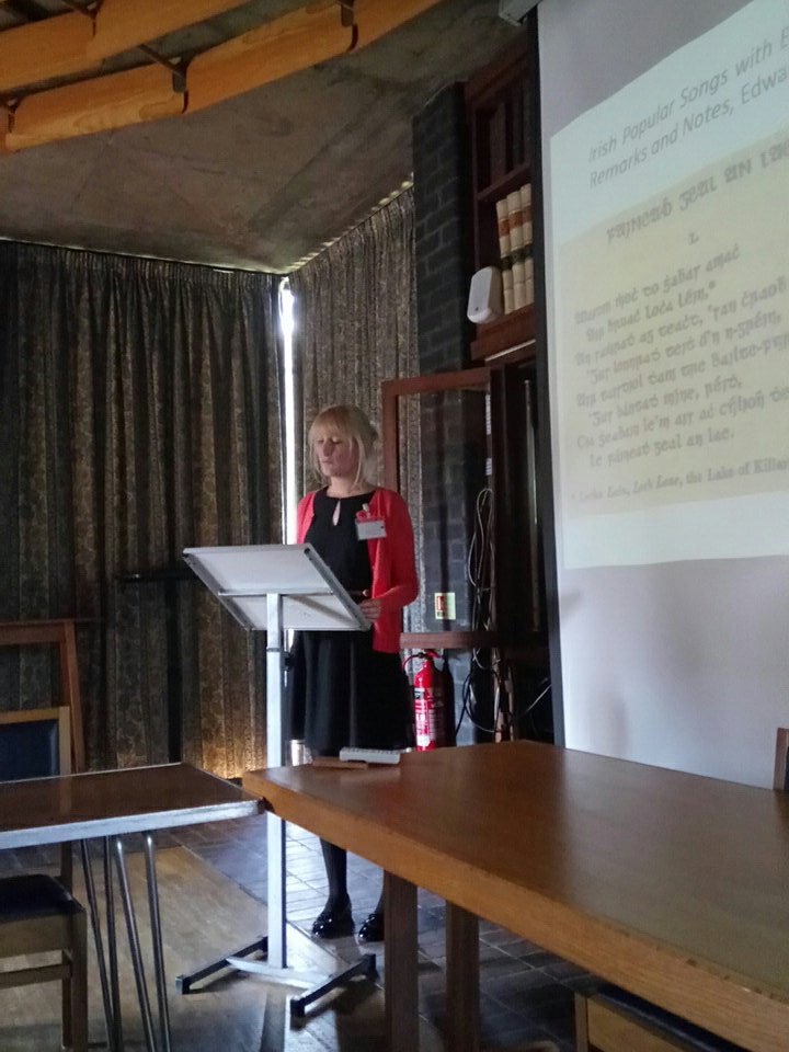 HATM_2017's tweet photo. Miriam Sweeney on the singing of Gaelic songs in the Abbey Theatre #HATM2017 #irishstudies https://t.co/hr1eqNjHlm