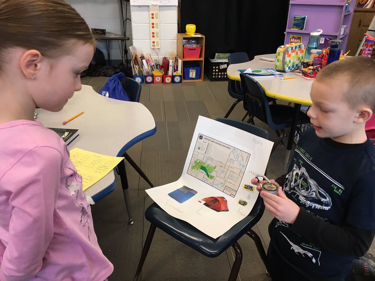 MrsCelini's tweet photo. Learning about camping, trails, and using a compass! #PattengillPride https://t.co/SARh132RRH