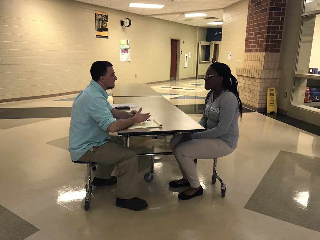 CoachK_TL_CSMS's tweet image. Zaxby&apos;s management team giving mock interviews to 8th grade Teen Leadership classes. @GLittle_Lex1 @CSMS_Huskies