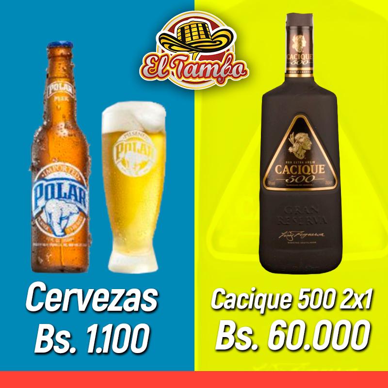 restambo's tweet photo. Viernes de Cacique 500 2x1 por solo 60.000Bs o puedes pedir tus cervezas bien frias por 1.100Bs c/u. Promociones válidas hasta las 11:00 pm https://t.co/q87Cqk5JMw