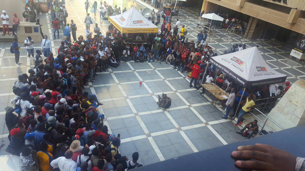 sastatetheatre's tweet photo. #FridayLit! At SA State Theatre! #Mahofi crowd gathering for the #Friday vibes. #AdayAtStateTheatre We are more than just a theatre! https://t.co/zojU9Hhhv2