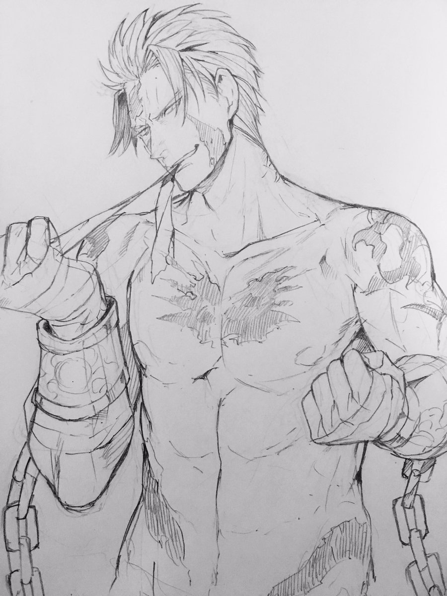 上げるつもりなかったんですがpaint chainerっていう自動で着彩してくれるやつやってみたら面白いことになったのであげてみました(FGOのベオウルフさん)アナログ描きの元が2枚目なんですがうんこなのでもう少しスケッチ重ねてからリク頂いたもの描かせていただきます…! 