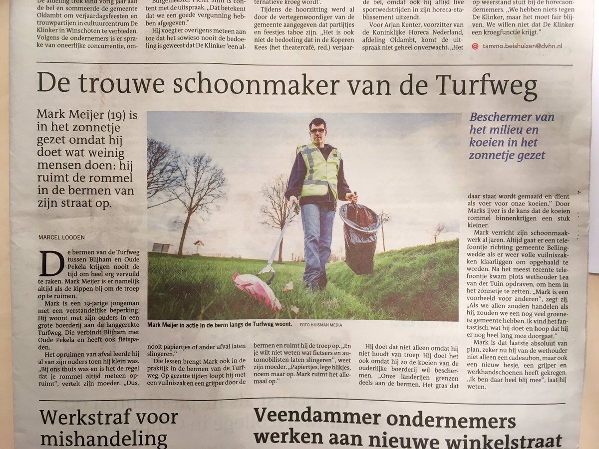 Onze leerling Mark wordt in het zonnetje gezet. Terecht!