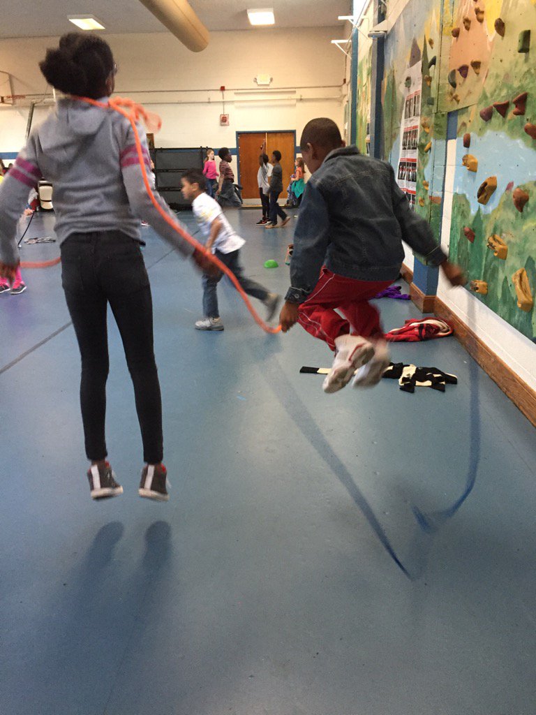 Partner jumping at Jump Rope for Heart! #oneconn <a href="/ConnPrincipal/">Conn Principal</a>