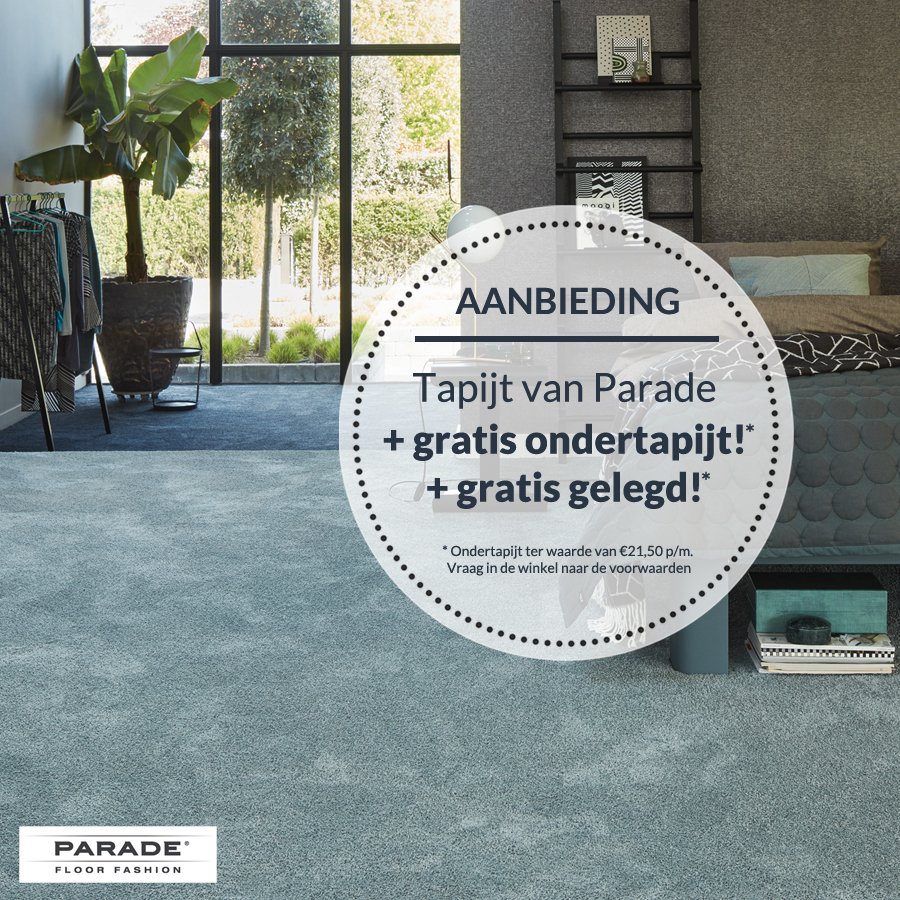roobol_wonen's tweet photo. Tapijt van het merk Parade nú inclusief ondertapijt (t.w.v. €21.50 p/m) én gratis gelegd!* https://t.co/FjKJM4TObt https://t.co/CaPNNSXHrr