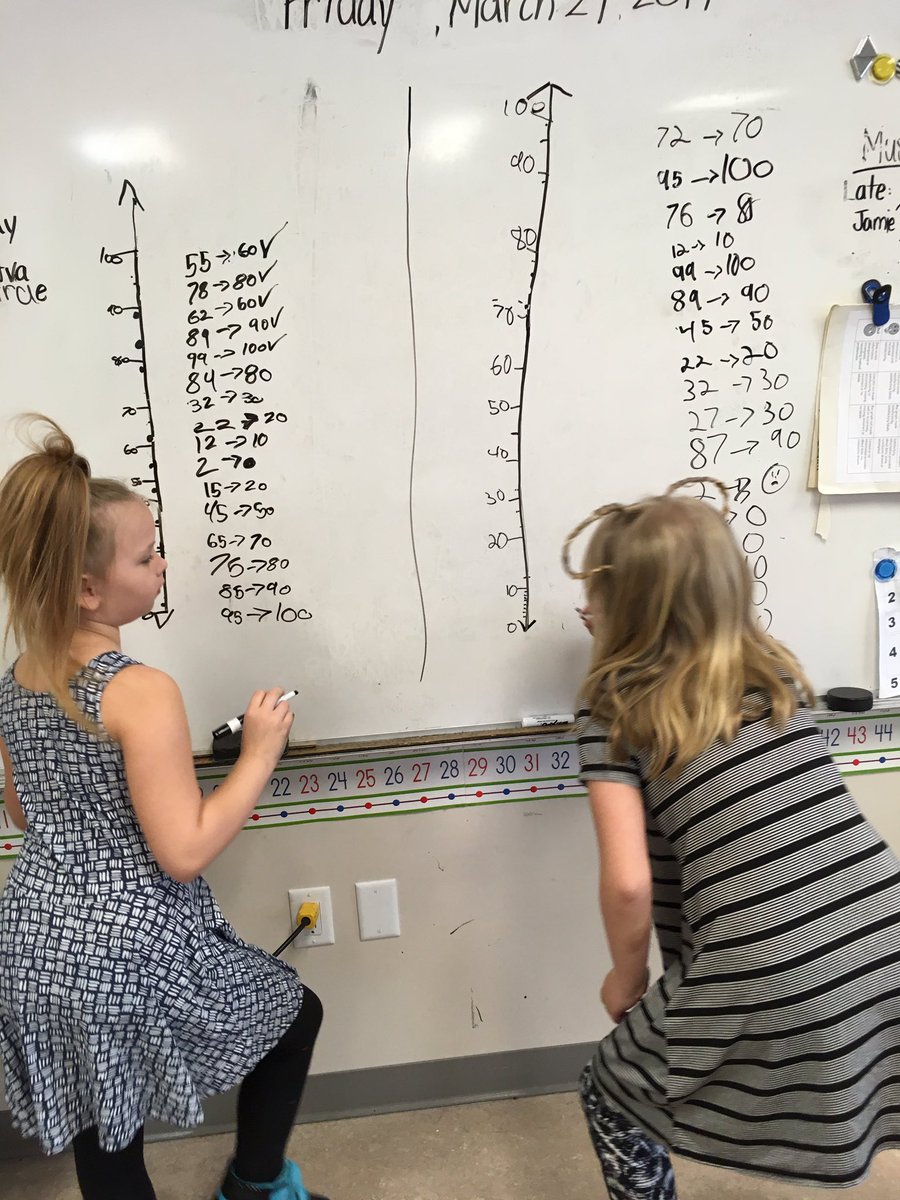 MrsSaretsky's tweet photo. After 1 mini lesson using interactive number lines, 2 kiddos chose to math writing and did their own! #iele7 #daily3math @IREC1 https://t.co/TQkhfmBQ6I
