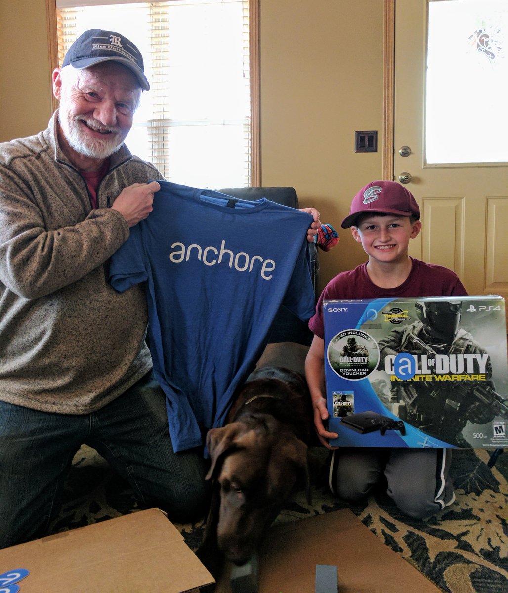 storming's tweet photo. Whoo-hoo! Thanks so much to @anchore! We won a PS4 at #scale15x! Everyone is super-excited! https://t.co/KBzqodlEKL