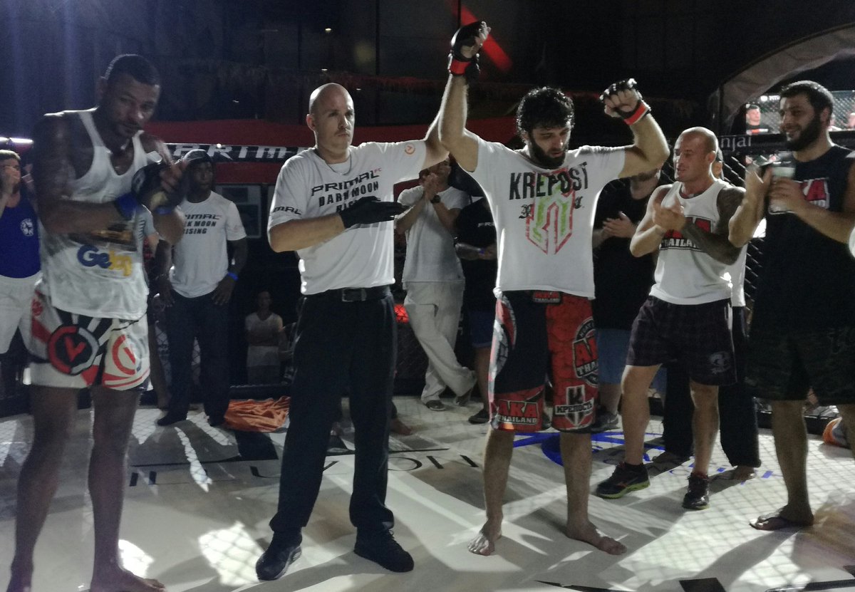 AKAThailand's tweet photo. Shamil Akhmedov of #AKAThailand walks away with a UD win at #PrimalFC! Watch the main event here: https://t.co/nbWjk4O53U https://t.co/f21epjM0Aa