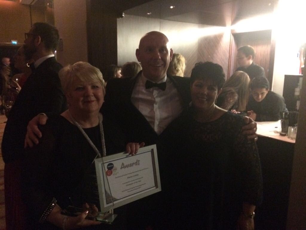 KarenLinley_'s tweet photo. So proud &amp; honoured to win Champion of the Year last night @tesco NCP awards @JCruickshank00 @TJ_Hgt @19Paul77 @PhilLayden @Victoria4DUKBHF https://t.co/vtKuSNwhIO