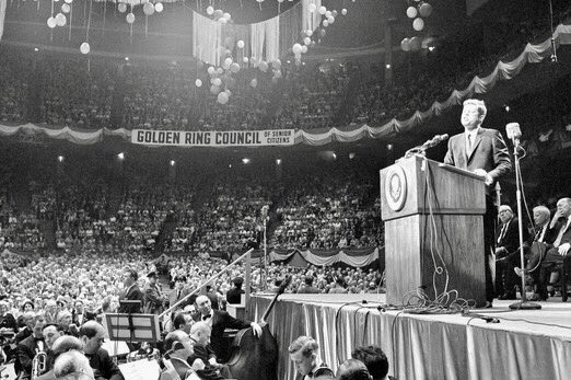 Michael Beschloss on X: "JFK calls for national health care for senior citizens, Madison Square Garden, 1962: #JFKL https://t.co/TsOX8K2zyN" / X