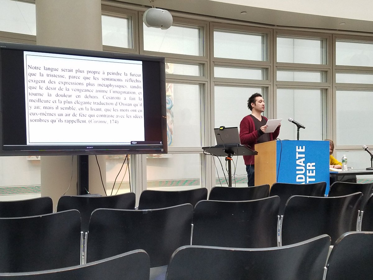 GC French (@gc4french) on Twitter photo Fadil Moslemani, <a href="/UofC/">UniversityofChicago</a> presents "L'Italie de Madame de Staël comme terrain de fabrication d'un nouveau paradigme littéraire" #Fabriques2017 Fadil Moslemani, <a href="/UofC/">UniversityofChicago</a> presents "L'Italie de Madame de Staël comme terrain de fabrication d'un nouveau paradigme littéraire" #Fabriques2017