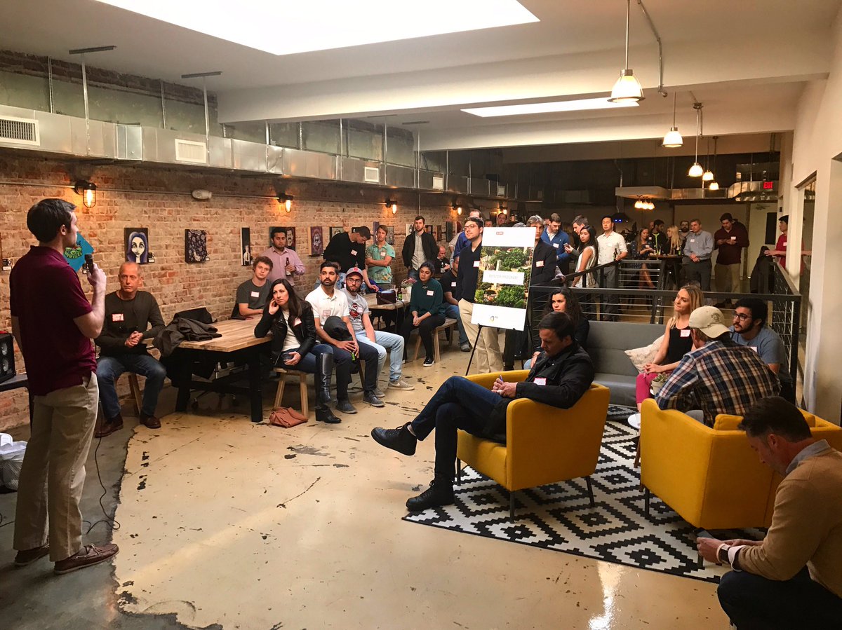 Our third mentorship event was a total success last night! Here is one of our students pitching his new venture idea. <a href="/nestraleigh/">Nest Raleigh</a>