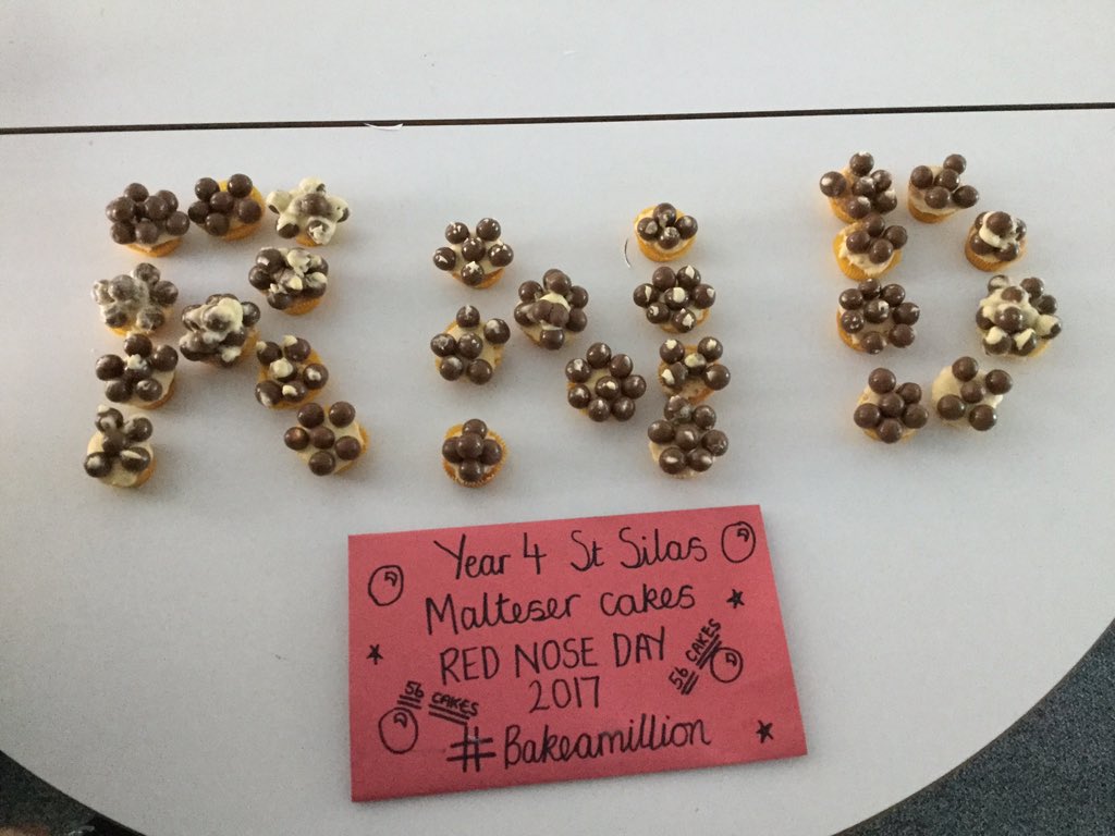 Awesome effort by our year 4 children having fun &amp; raising money 4 Red Nose Day
56 cakes= £280 #bakeamillion #RND2017