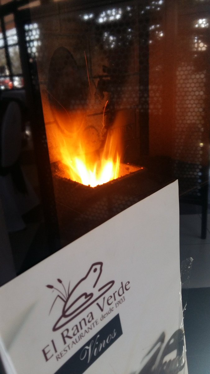 La Chimenea de nuestro salón del Àrbol està en marcha. Con este frío, no podría estar mejor que a tu lado. El Rana Verde de Aranjuez