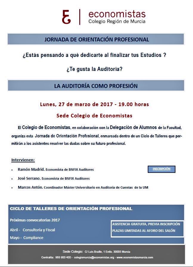 umumuac's tweet photo. Te esperamos este lunes en @economistasrm #Murcia. @RmadridRamon; #JSerrano y @marcosantonr hablarán de auditoría.
https://t.co/18VHHbE64l https://t.co/d6c9JCkW5G