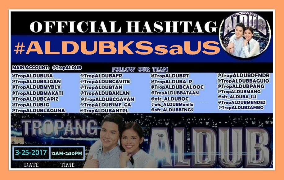 TropALDUB's tweet photo. OHT: #ALDUBKSsaUS
Dotdot na😉
@ALDUBHashtagSQ
@yodabuda
@AlDubBigBoyz
@AIFam16
@imcr8d4u
@ALDUBNation
@ALDub_RTeam
@ALDUB_inARTeam
@likha2017 https://t.co/b8dg6nQx4W