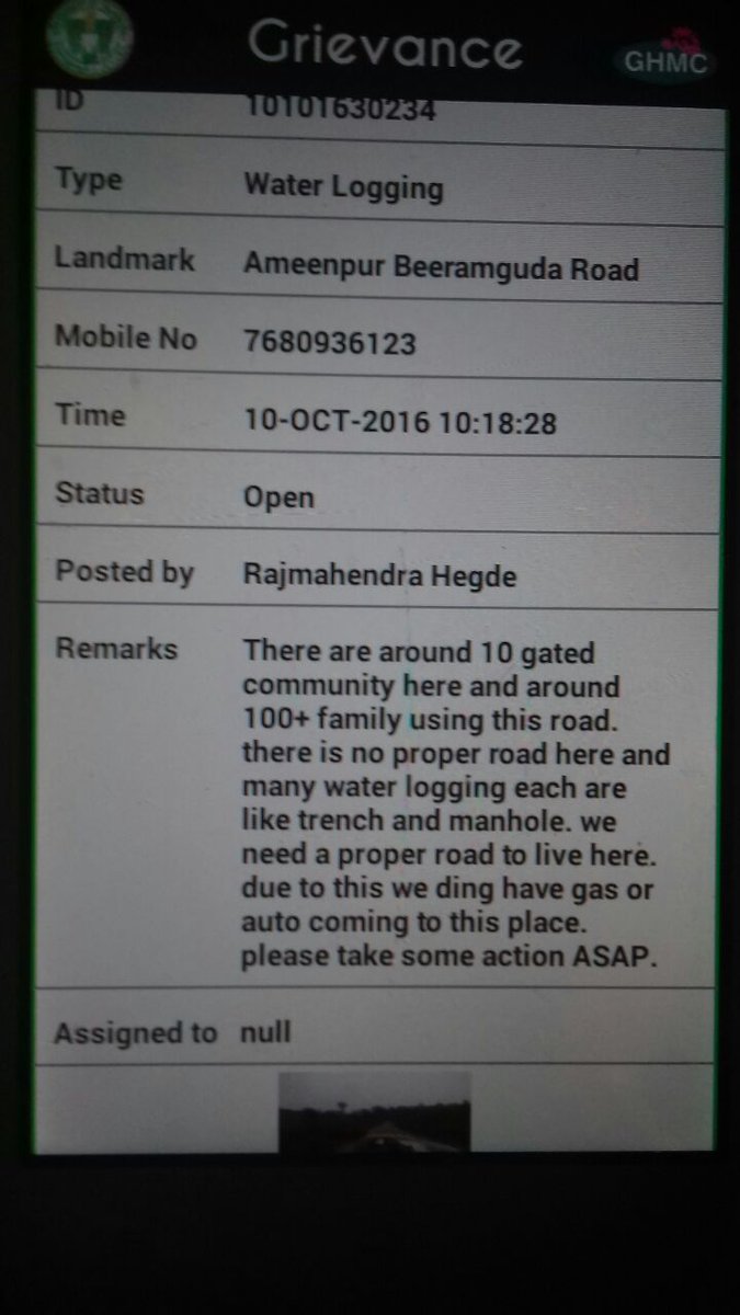 rajmahendrar's tweet image. @GHMCOnline @trsharish @TelanganaCMO @KTRTRS NEED YOUR ATTENTION Grievance using MyGHMC ID 10101630234 on 10-Oct-2016 10:18:28 Status Open