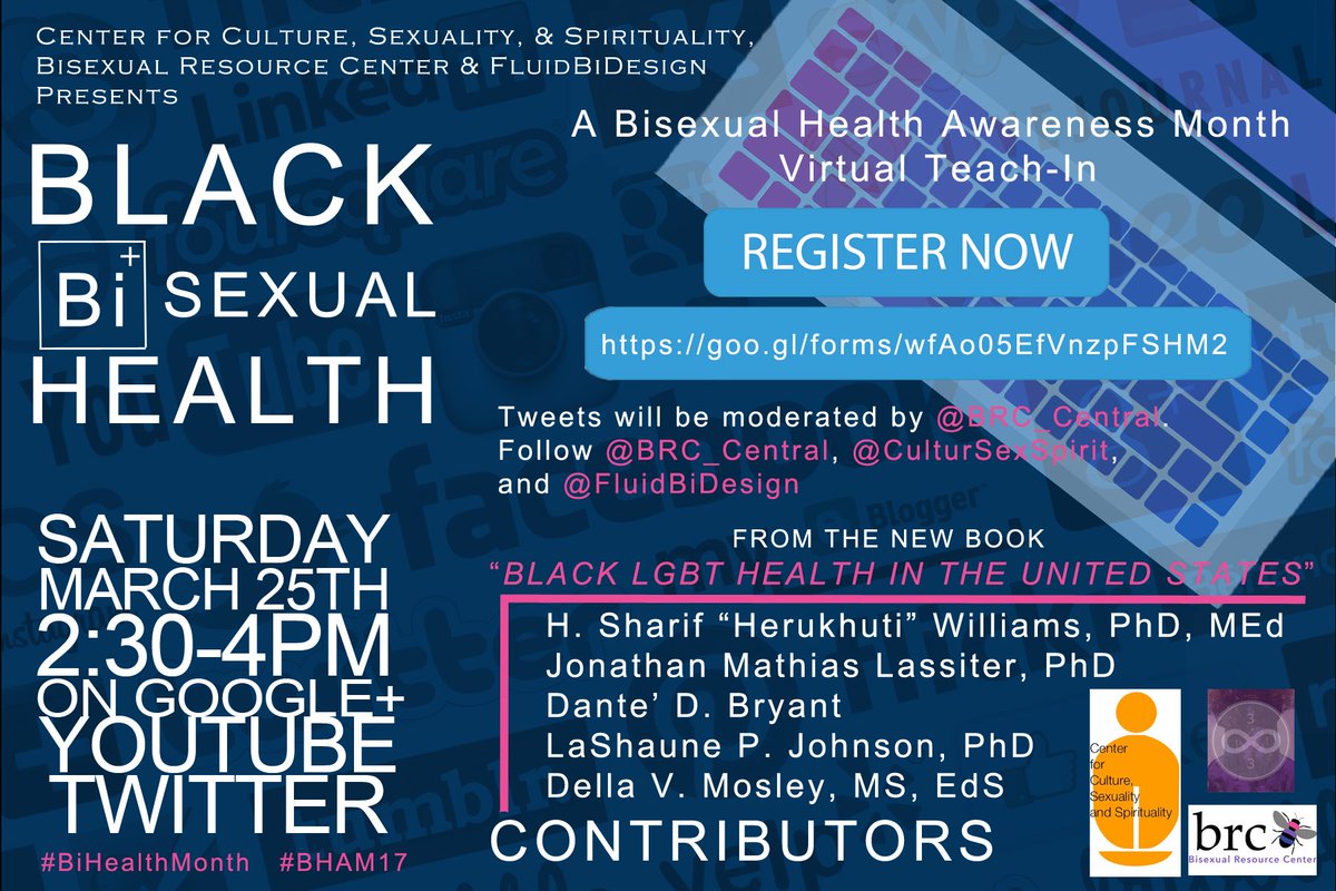 fluidbidesign's tweet image. TOMORROW! 2:30-4PM **BLACK BI-SEXUAL HEALTH VIRTUAL TEACH-IN** REGISTER HERE: goo.gl/forms/wfAo05Ef…