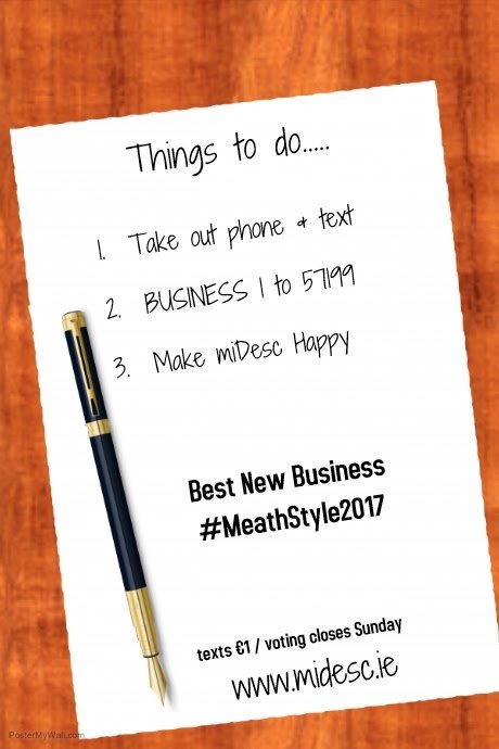 mi_Desc's tweet photo. It's nearly the weekend. Can you spare 30sec to pick up your π±& π³οΈ for us in the 'Best New Business' category at the #MeathStyle2017 awards https://t.co/pIjOd4HSFH