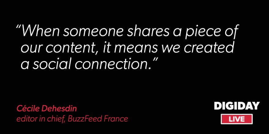 Digiday's tweet photo. On this week’s Digiday Live, @BuzzFeedFrance’s editor in chief @sayseal talks digital advantages at #DigidayDPSE: https://t.co/E9aesgwyNS https://t.co/GSVCgVhXOE