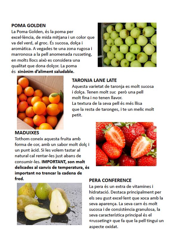 A partir del dilluns 27 de març es repartirà la fruita a l'hora d'esmorzar.
A gaudir d'un esmorzar saludable!
