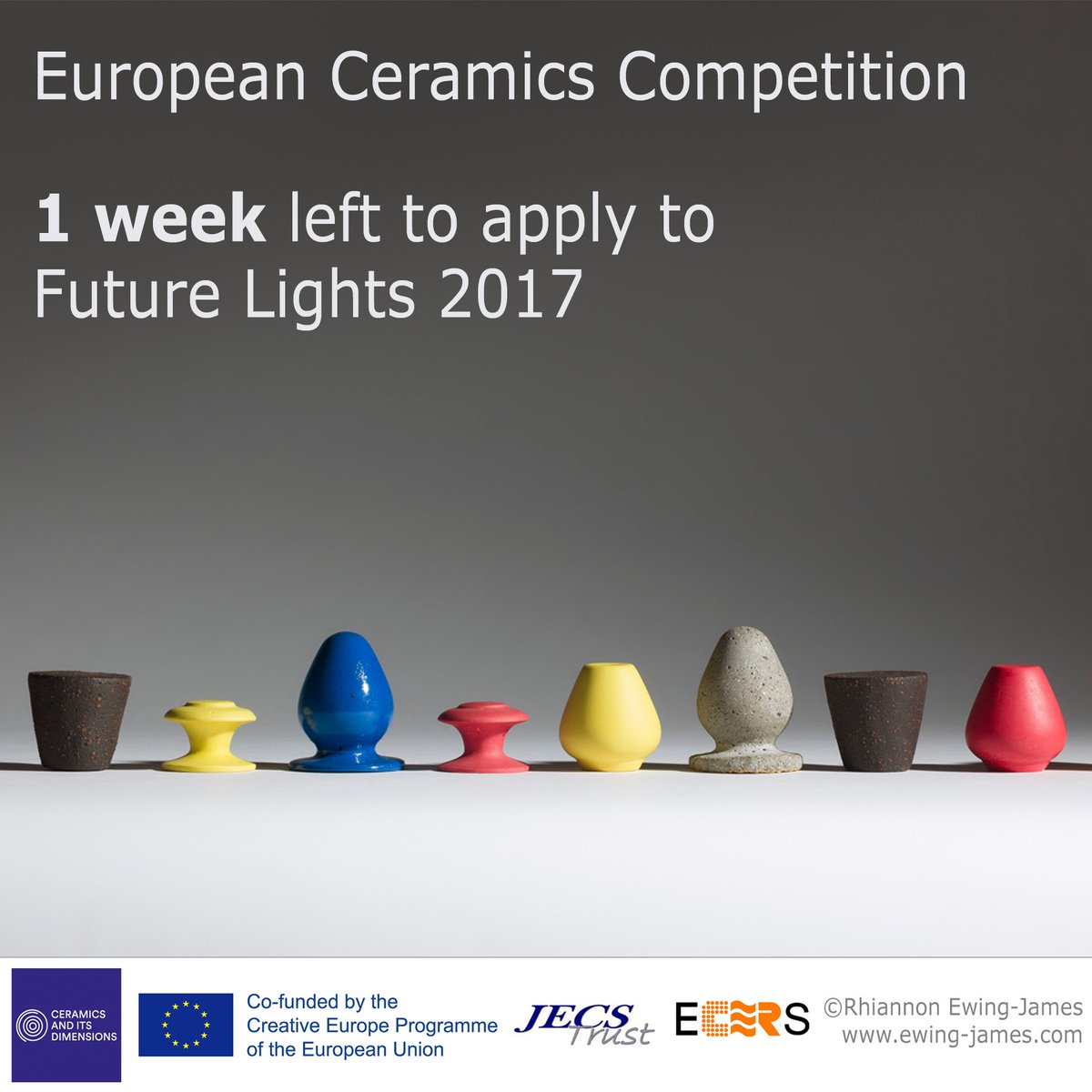 CeramicsProject's tweet photo. Only 1 week left to apply for Future Lights 2017!
Apply online or by email by 31st March 
For info go to:
https://t.co/AWVC3nKwzr #comp https://t.co/yynujehbxg