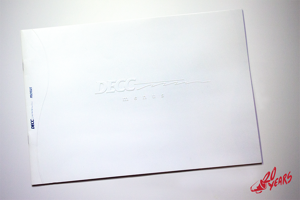 outtheread's tweet photo. 15 yrs ago, blind embossing was totally boss!
Here's a catering menu we designed for the @DuluthDECC.
#20YearsofOTA #DuluthMN https://t.co/GrNZkve7lV