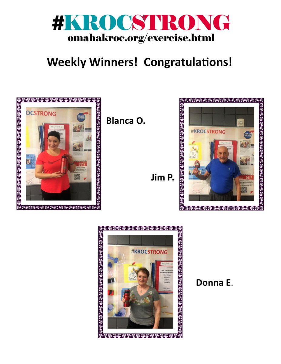 OmahaKroc's tweet photo. Here's our #KROCSTRONG winners from this week's drawing!  Congratulations Donna E, Blanca O, and Jim P! https://t.co/9NyMtTl9L4