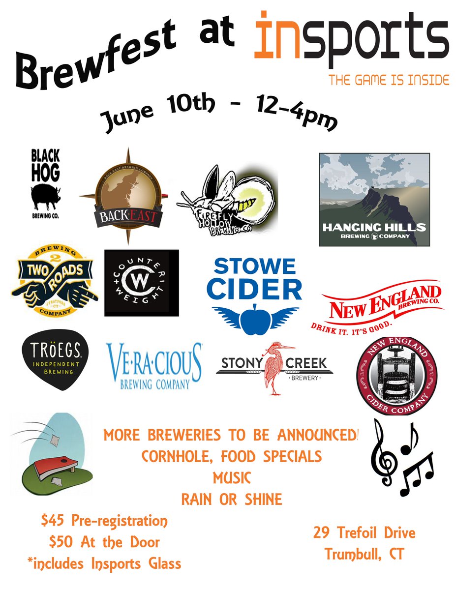 Insports is having their 1st Inaugural Brewfest on June 10th! Enjoy multiple beers! bit.ly/2mYG8ww #brewfest