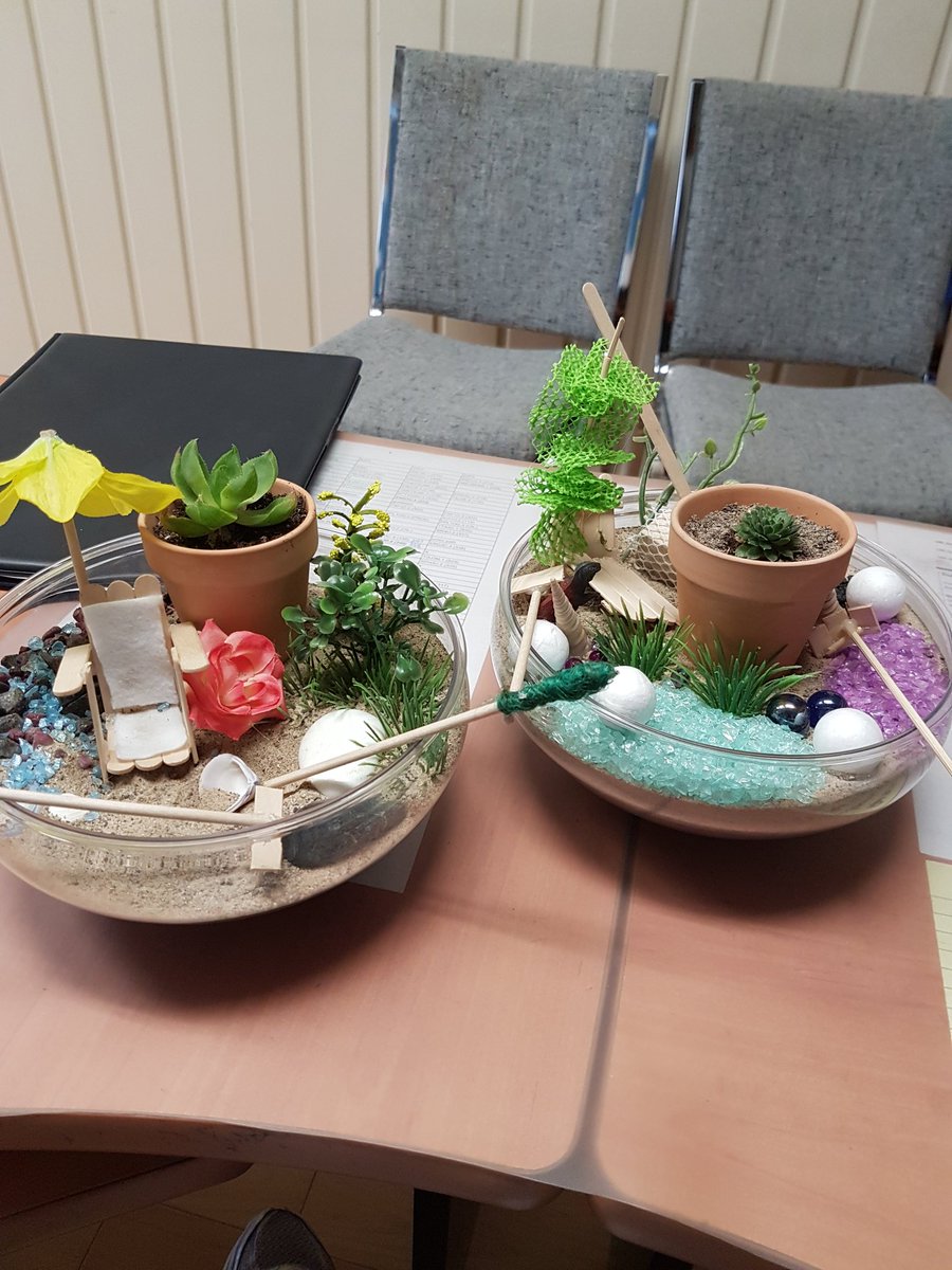SimcoeSabres's tweet photo. Zen gardens from Mrs. Nix's green industries class. Perfect for a Friday afternoon!!! @JDellaFortuna @ThatsMrWills #SimcoeSabres https://t.co/yVeJ3n5MZJ