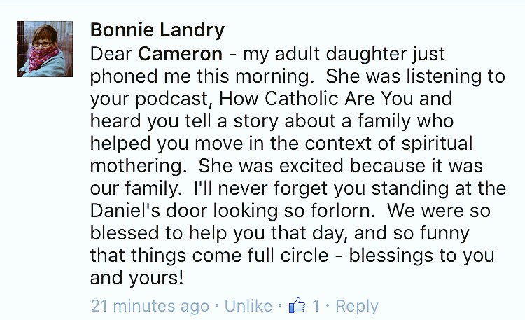 Cameronfradd's tweet photo. Love how small the "Catholic World" is!! If you listened to today's episode, this is the lady I referenced!!! #BeChrist #SpritualMothering https://t.co/hyx2oEfIkH