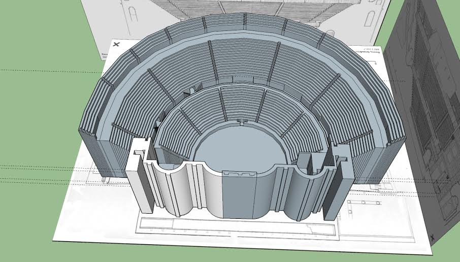 LexieTessa's tweet photo. This is a screenshot of the Roman theater at Bosra made in SketchUp. Ryan Whittemore is working on it for his final project! #digital #Rome https://t.co/6LtjBPHbWD