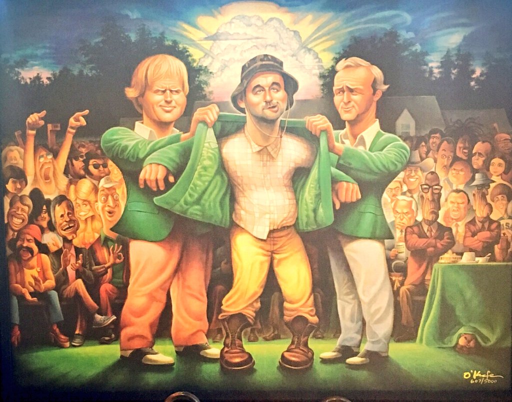 KrustyCusty's tweet photo. Who ever did this....wow. #Genius  #caddyshack #BillMurray #jack #ArniesArmy #itsinthehole #art https://t.co/g1xwU44AT4