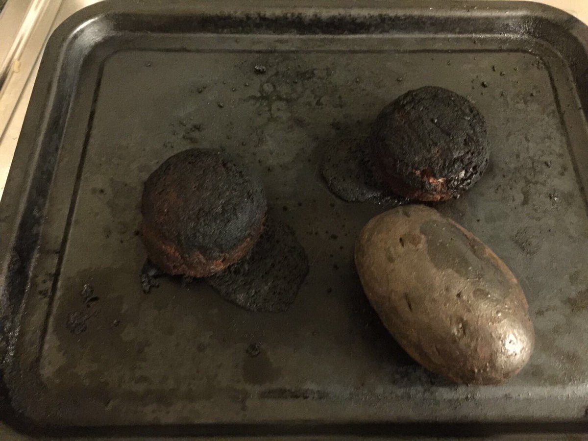 Odiham10's tweet photo. Just one of the sacrifices that is made when you're a #RetainedFireFighter is when the alerter goes sometimes your food goes too #BurntTea https://t.co/nduFow90ny