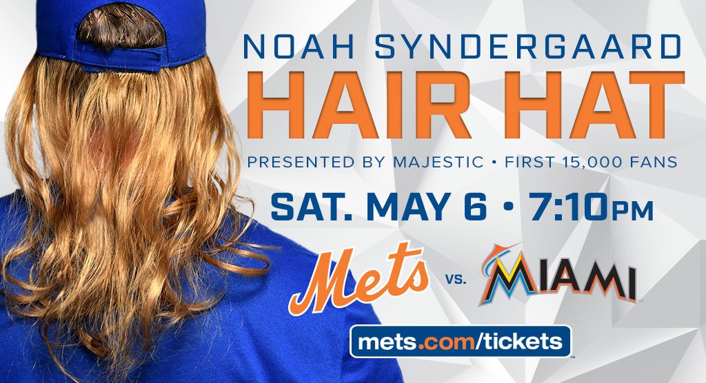 Noah Syndergaard Hair Hat Day, 04/18/2017