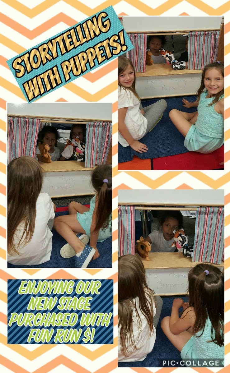RobbinsRockinK's tweet photo. CENTER TIME FUN! Puppets are a favorite and my old stage was well used! #APEXfunrun$ #freecenterFriday #kinderlove @lse_montgomery https://t.co/ydmXvF2KVt
