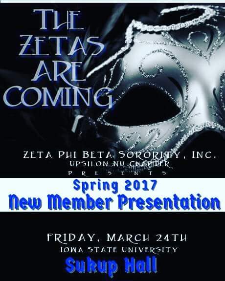 IowaStateBetas's tweet photo. TODAY. Zeta Phi Beta's new member presentation tonight @ 7:20, Sukup Hall. The #IowaStateBetas are thrilled to welcome them to the FIRM fam! https://t.co/BGEeVFr6XB