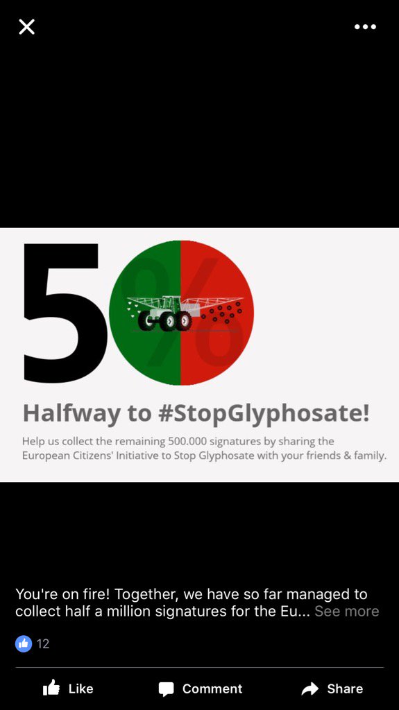 GenEngNetwork's tweet photo. 500,000 signatures-Half Way to Stopping #glyphosate sign here https://t.co/bSk9ZsQk8H https://t.co/EAeNH6s19U