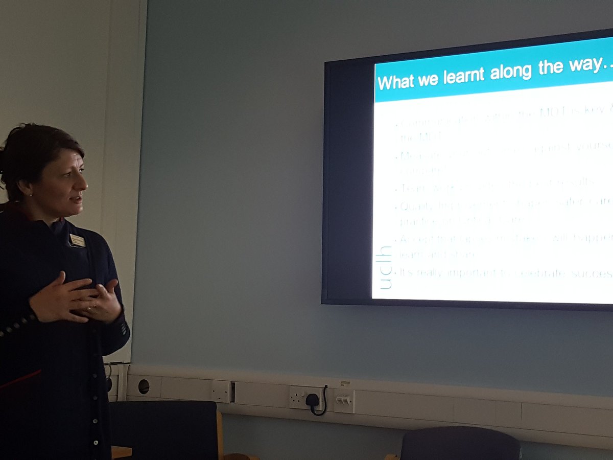 eddy_donna's tweet photo. Our matron talking the Quality Improvement team at work through our  improvement journey. Thanks to a wonderfully engaged CCU team. https://t.co/gvWzXbs9jv