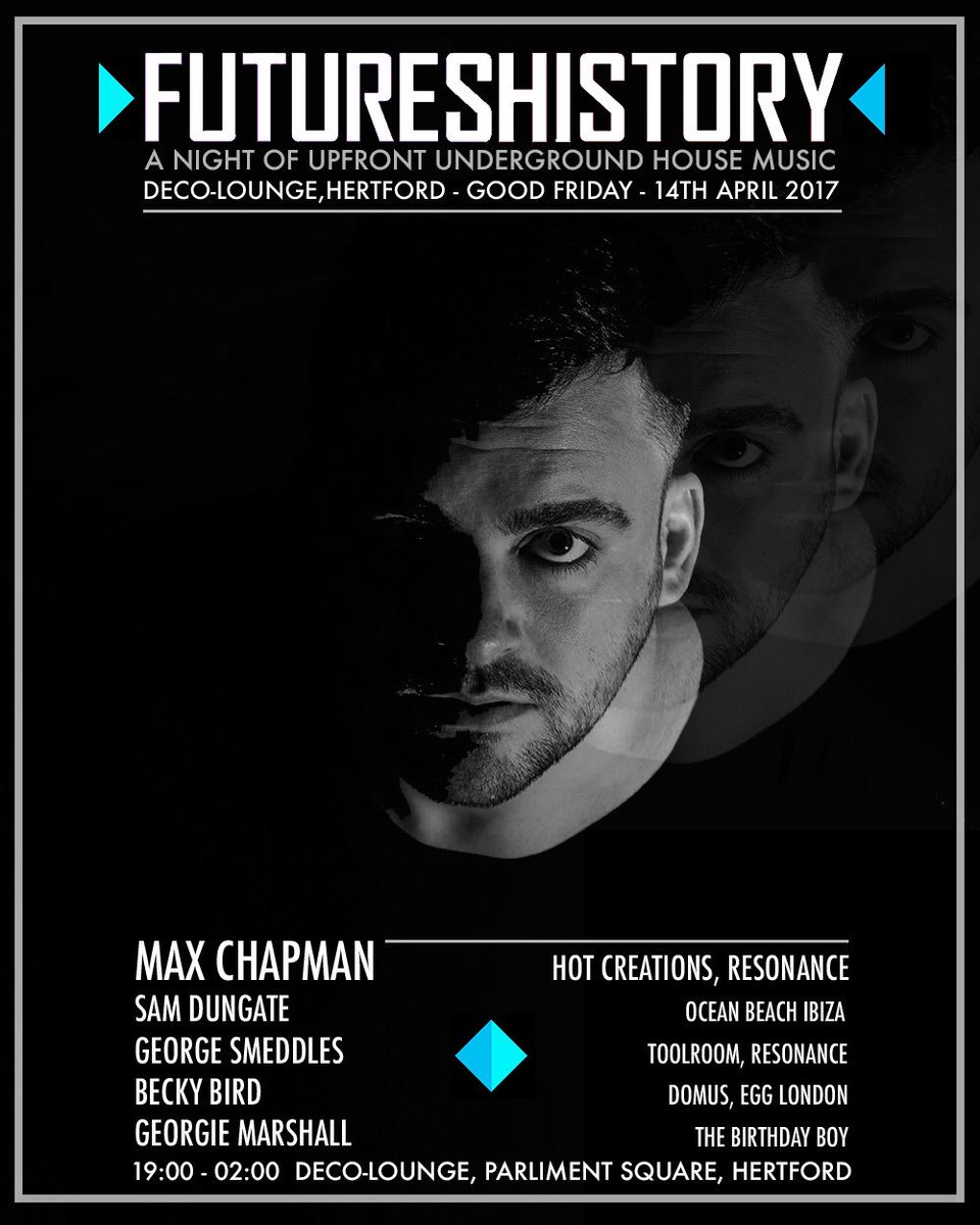 Next stop <a href="/DecoHertford/">Deco Lounge Hertford</a>  with <a href="/DJMaxChapman/">Max Chapman</a> 14/4/17