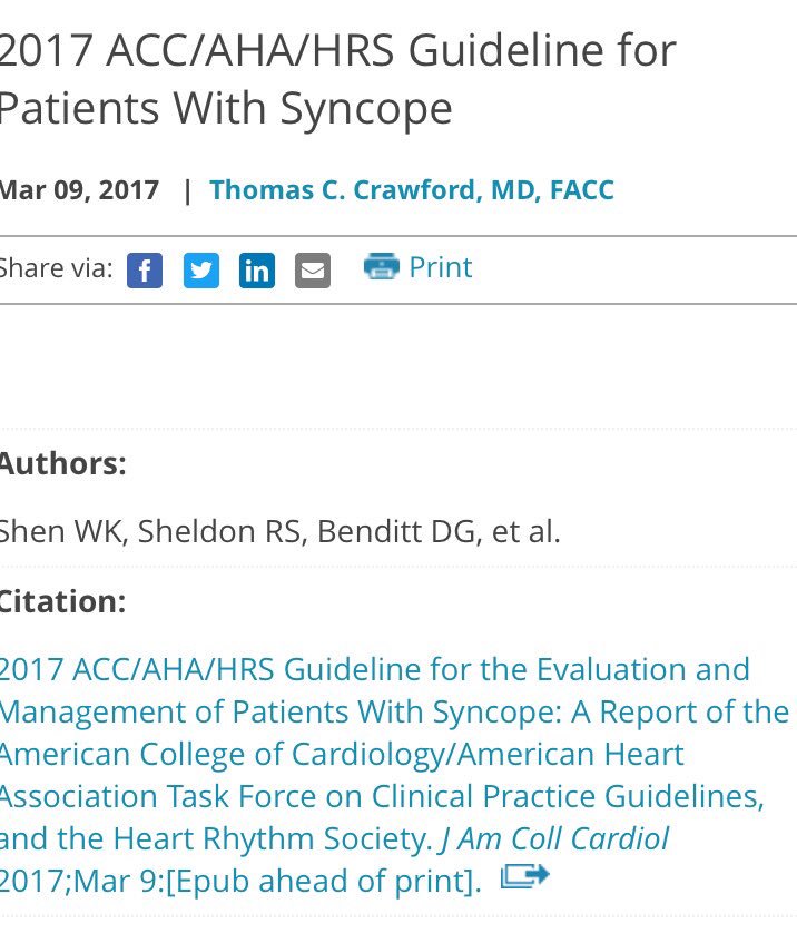 New ACC Guidelines for syncope #ACC.17