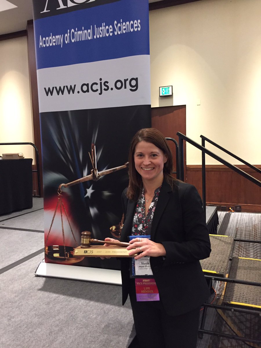 So proud of Dr. Nicole Leeper Piquero who just became President of the Academy of Criminal Justice Sciences! NOLA'18 is her conference.