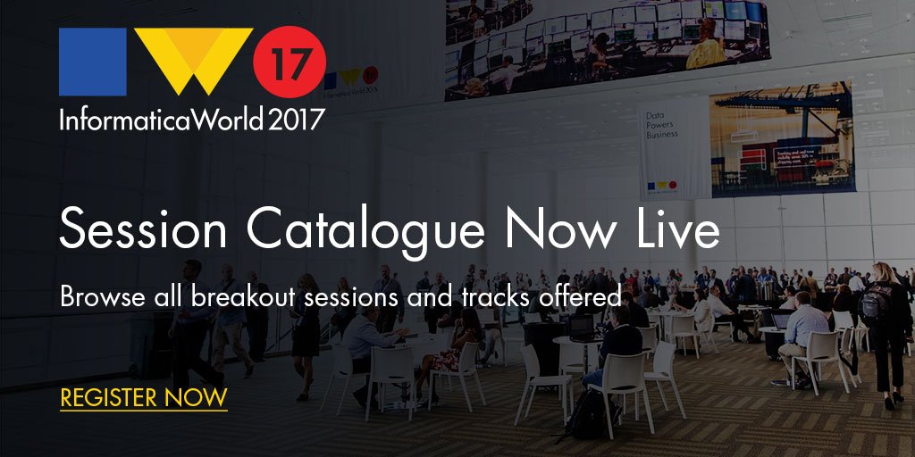 Informatica's tweet photo. The #INFA17 session catalog is LIVE: Browse available #Cloud, #BigData, #MDM and #InfoSec sessions here: https://t.co/kl9h7bJrLL https://t.co/HeyfguTXEc